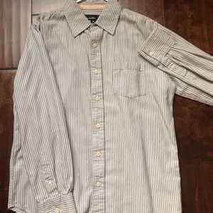 Anchor Blue Stripped Button Up Shirt